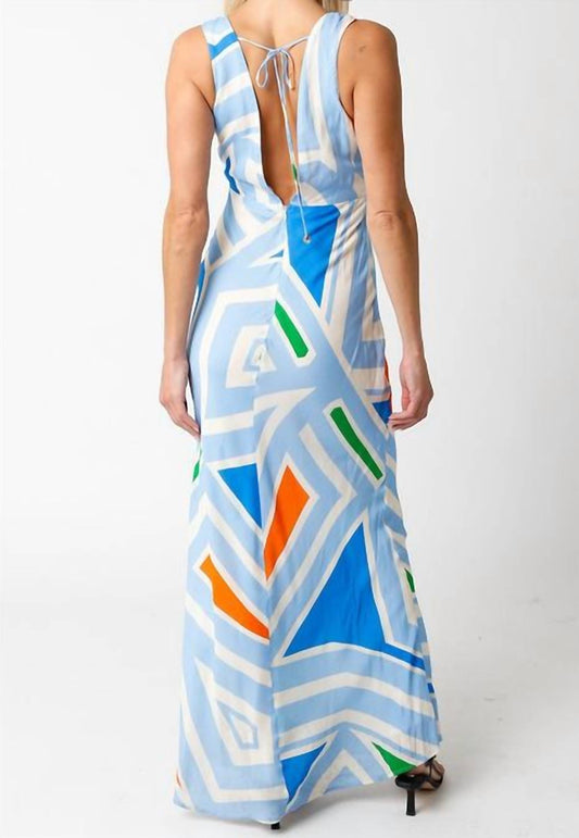 Olivaceous - Abstract Print Maxi Dress