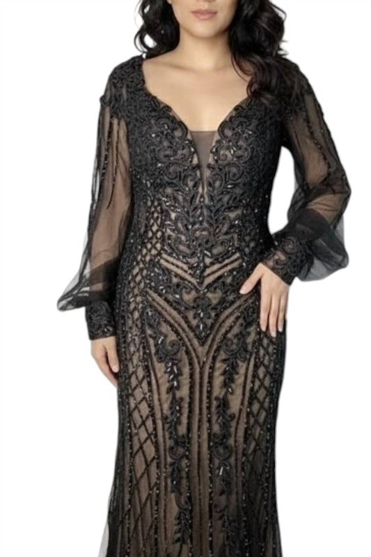 Ladivine - Floral Sequin Mermaid Gown