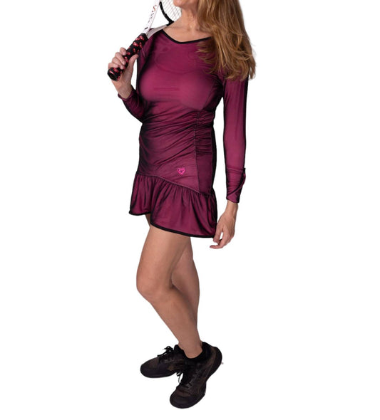 Love Love Tennis - Long Sleeve Vee Monroe Dress