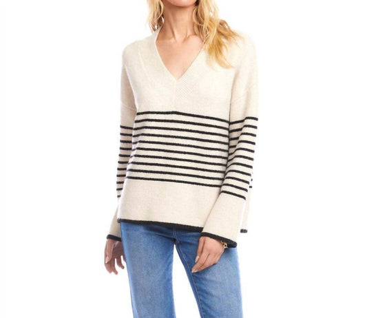 Karen Kane - Stripe V-Neck Sweater