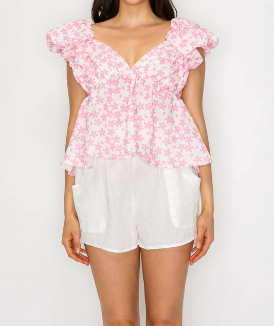 Meet Me In Santorini - Petal Splash Top And Short Set