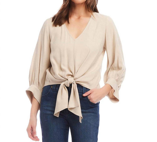 Karen Kane - Blouson Sleeve Tie-Front Top