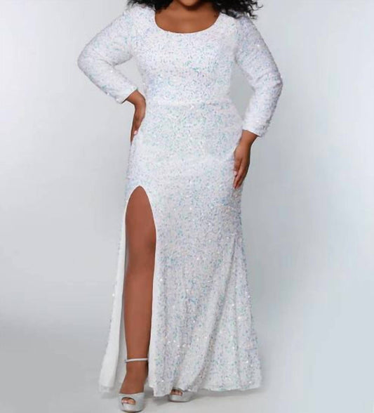 Johnathan Kayne - Fitted Sequin Evening Dress