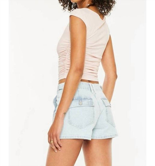 Kancan - High-rise Striped 90’s Boyfriend Shorts