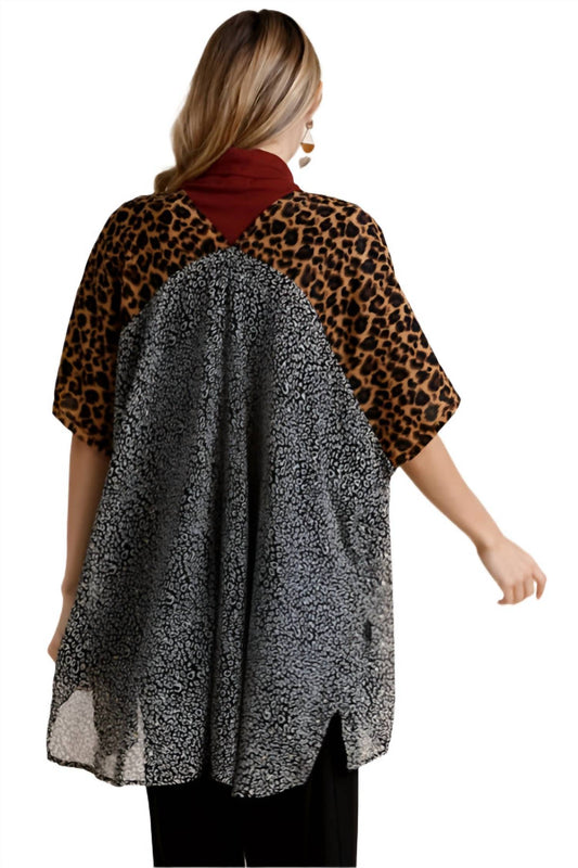 Umgee - Animal Print Drape Kimono - Plus