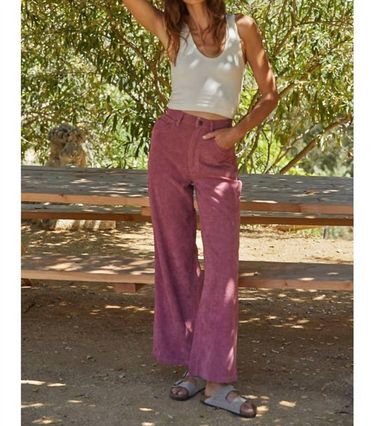 By Together - Woven Corduroy High Waisted Straight Fit Pants