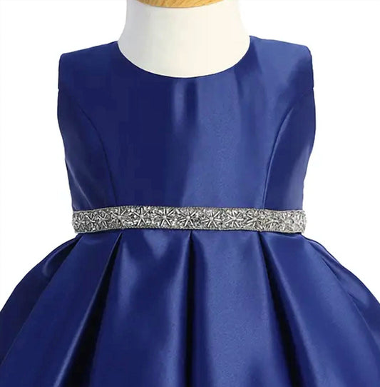 Sweet Kids - Girl's Pleated Satin Special Occasion Dress