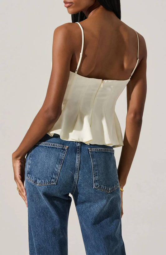 Astr - Paislee Satin Peplum Top