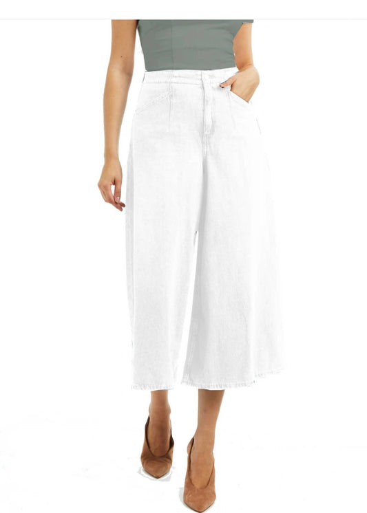 Tractr - Denim Culotte With Back Waist Buckle