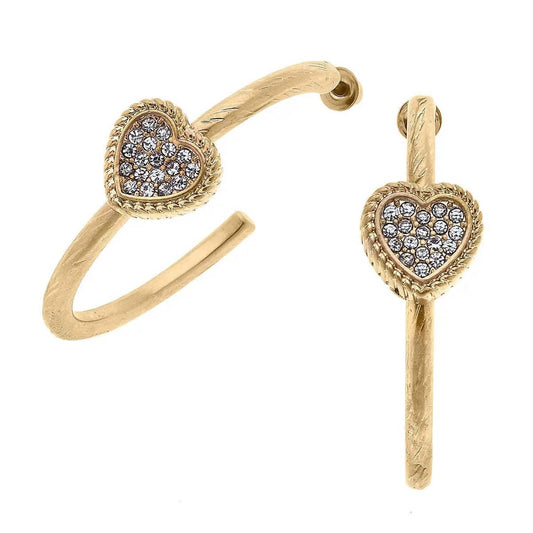 Canvas Style - Women's Corrine Pavé Heart Hoop Earrings
