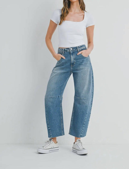 Just Black Denim - Seam Barrel Leg Jeans