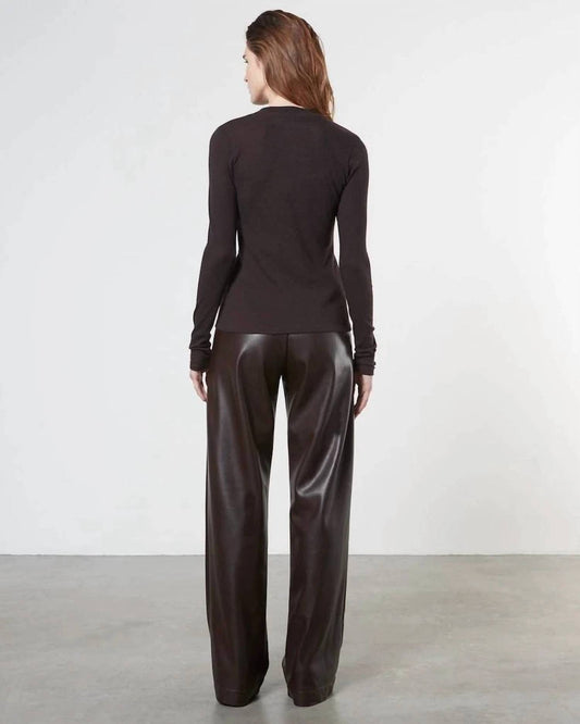 Enza Costa - Soft Faux Leather Straight Leg Pant
