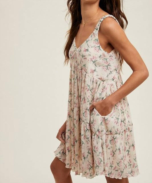 Wishlist - Pleated Floral Mini Dress