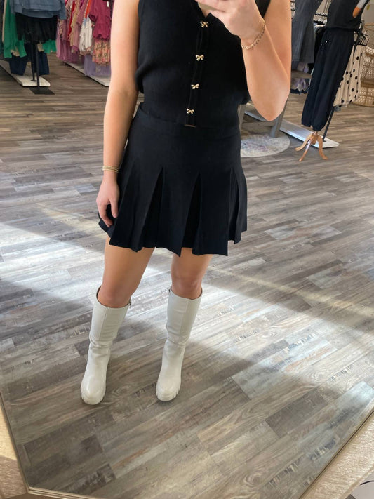 Mable - Pleated Knit Skirt