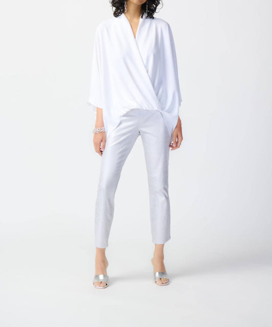 Joseph Ribkoff - Metallic Slim Crop Pants