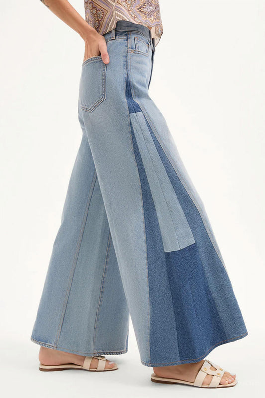 Veronica Beard - Vicki Patchwork Wide-leg Jeans