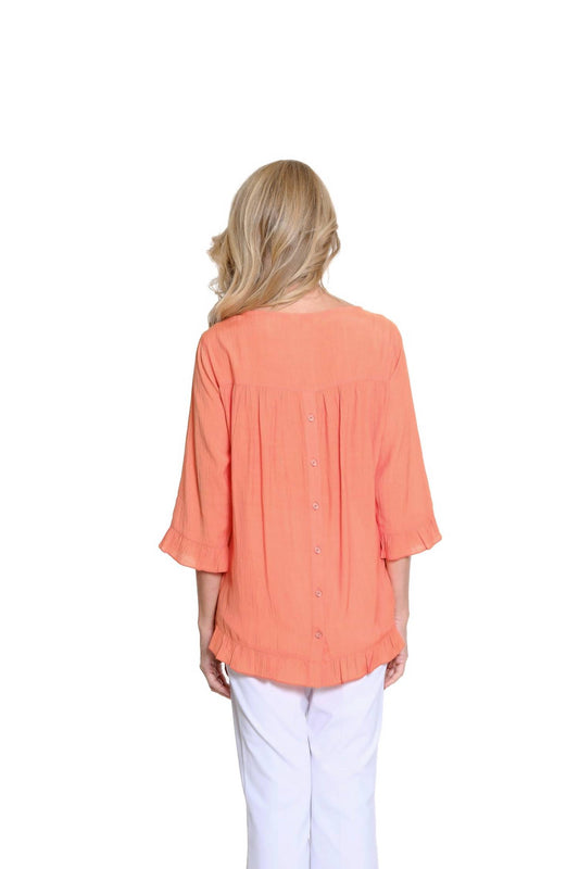 Multiples - Ruffle Hem Woven Top