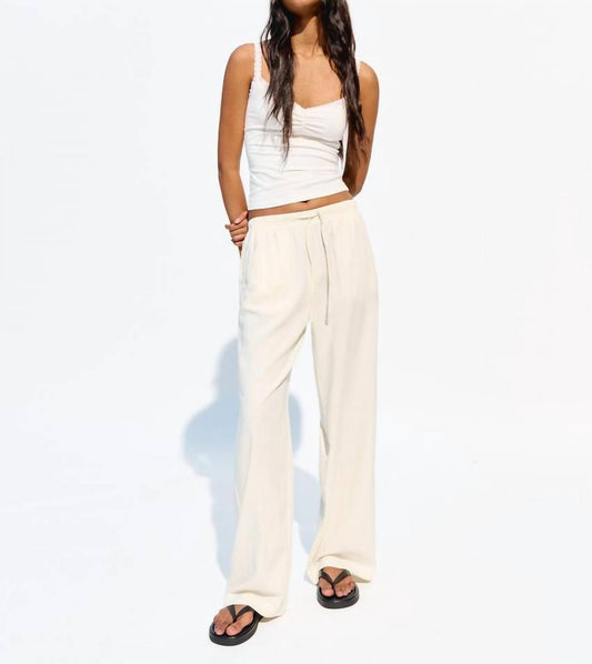 Beige Botany - Cotton Drawstring Sweatpants