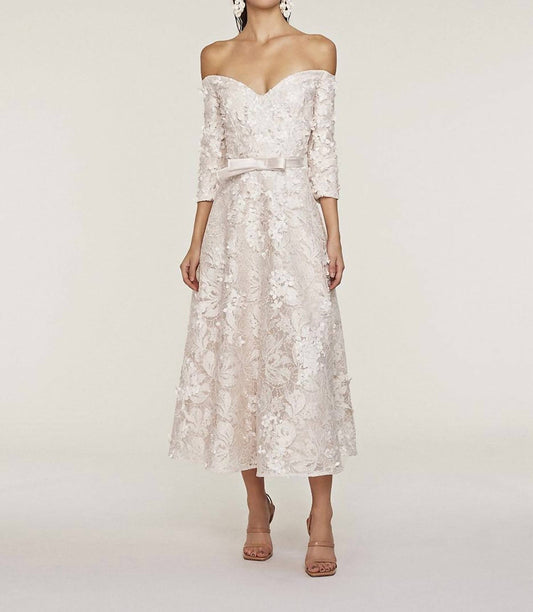 Frascara - Off Shoulder Midi Dress - clothing - dresses - midi