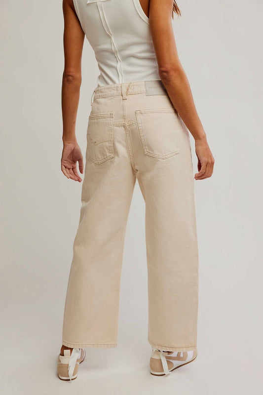 Free People - Deep Trance Dropped Barrel Pant - beige - clothing - cotton