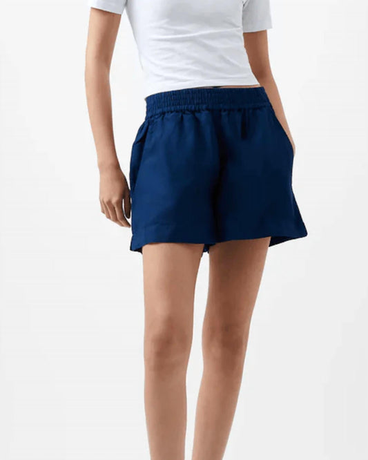 French Connection - Birdie Short - blue - clothing - high - waist