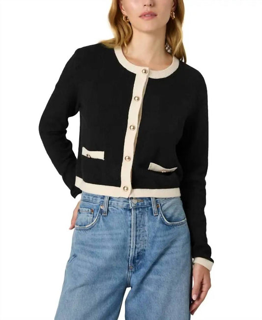 French Connection - Vhari Contrast Cardigan - black - cardigans - clothing