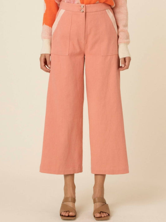 Frnch - Two - tone Woven Pants - clothing - pants - pink