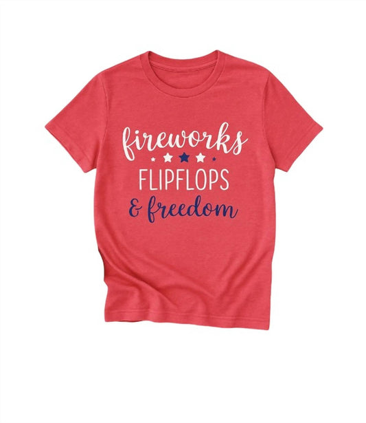 Gildan - Unisex Fireworks, Flip Flops & Freedom Tee - clothing - graphic - red