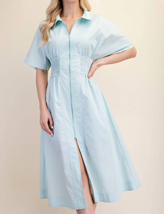 Glam - Skyline Zip Midi Dress - blue - clothing - dresses