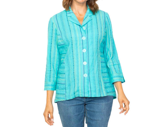 Habitat - Boho Seamed Shirt - blue - button - down - shirts - clothing