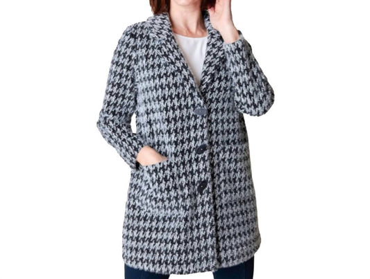 Habitat - Chenille Houndstooth Car Coat - black -