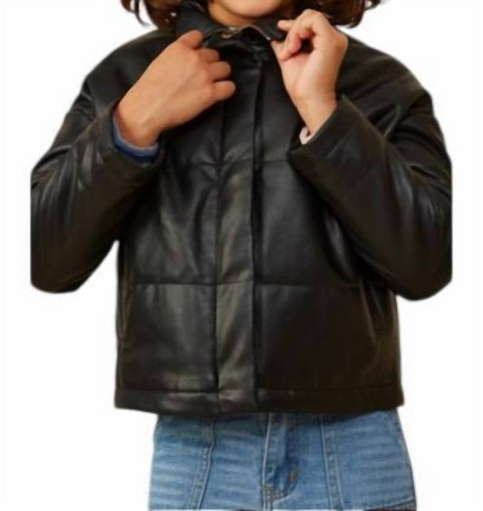 Hayden Girls - Girl's Faux Leather Jacket - black - clothing - coats