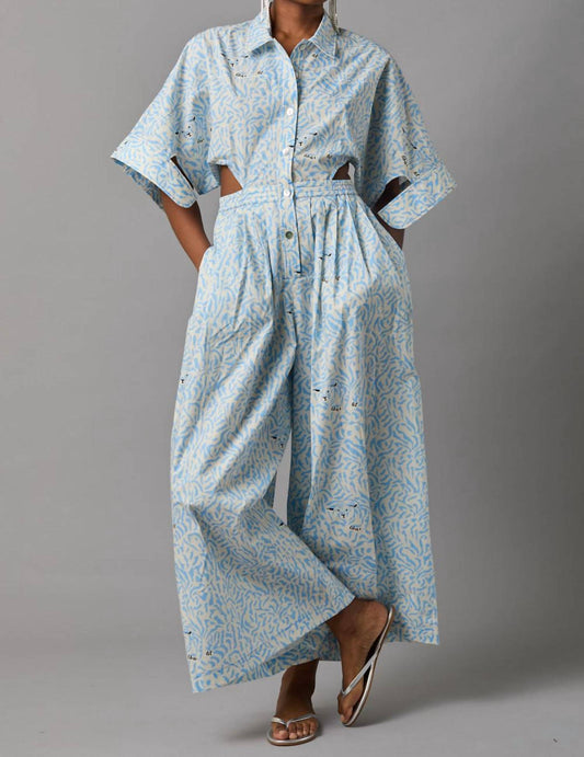 Hope For Flowers - Shirtwaist Jumpsuit - animal - blue - clothing