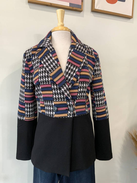 Isle By Melis Kozan - Peplum Plaid Jacket - black - blazers - clothing