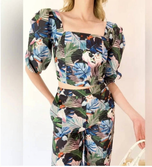 Jade - Toucan jungle set - blue - clothing - pants