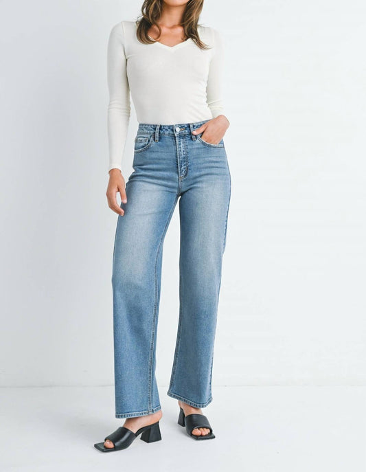 Jbd. - High Rise Straight Leg Jeans - blue - clothing - cotton - blend