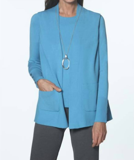 J'Envie/Eli - Slit Pocket Vest - blue - clothing - jackets