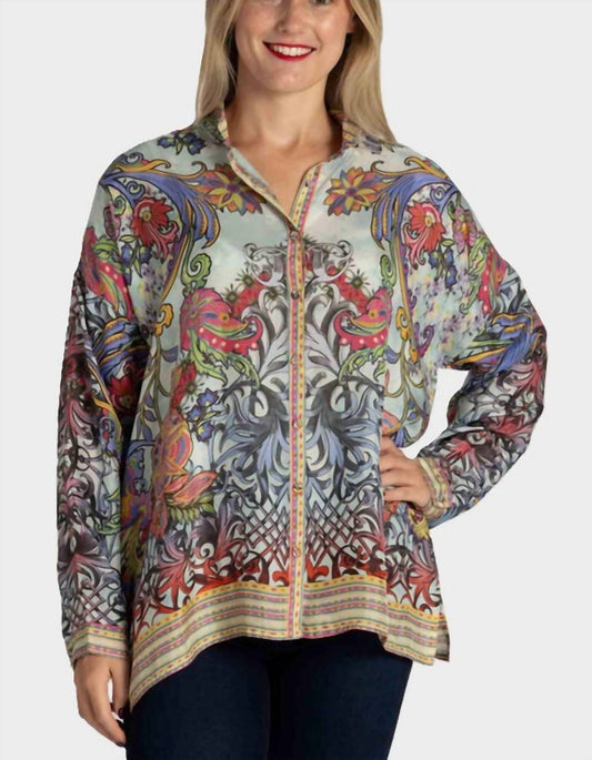 Johnny Was - AUDREY OVERSIZED BLOUSE - blouses - blue - clothing