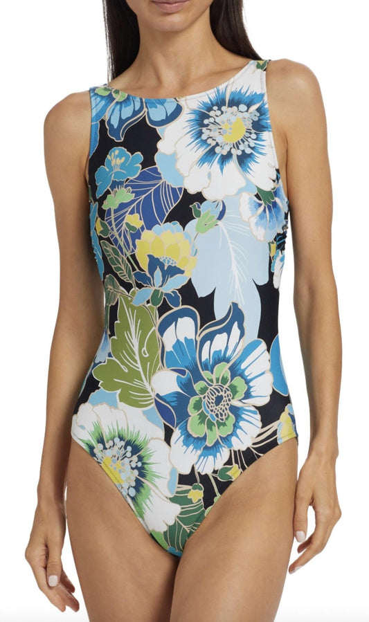 Johnny Was - Jenn Tie Back One Piece Swimsuit - clothing - floral - green