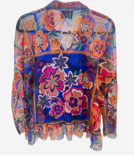 Johnny Was - Mazzy Button Down - blue - clothing - shirts