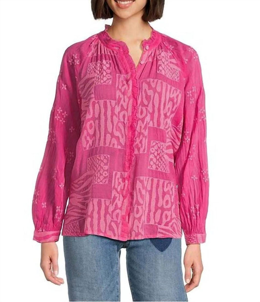 Johnny Was - MOLLI BLOUSE JAGA - blouses - clothing - pink