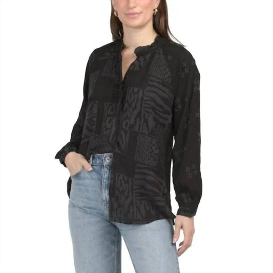 Johnny Was - MOLLI BLOUSE JAGA - black - blouses - clothing