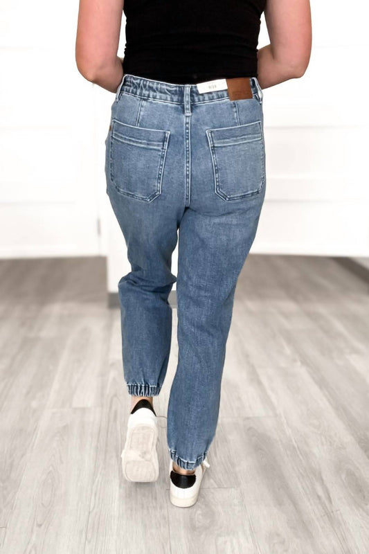 Judy Blue - Women's Bonnie High Waist Jogger - blue - clothing - cotton