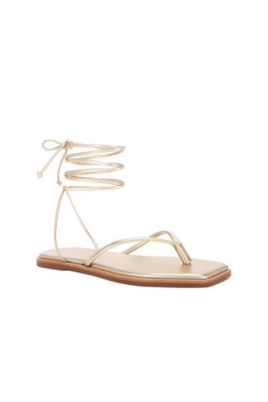 Kaanas - Women's Samoa Wrap Around Sandal - gold - leather - sandals