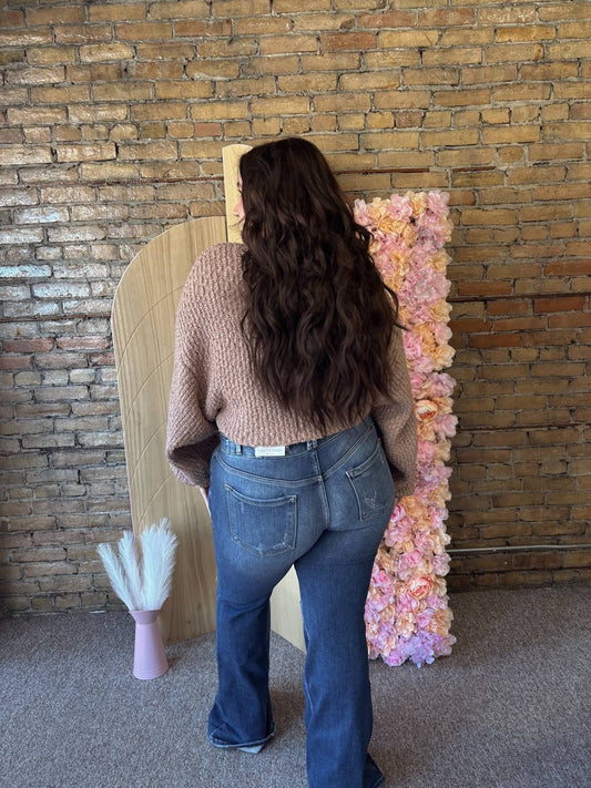 Kancan - High Rise Super Flare Jeans - blue - clothing - high - rise