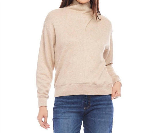 Karen Kane - Faux Wrap Turtleneck - beige - clothing - cowl