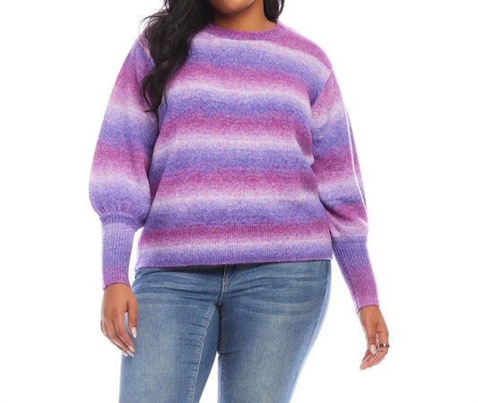 Karen Kane - Plus Size Blouson Sleeve Sweater - acrylic - clothing - crew