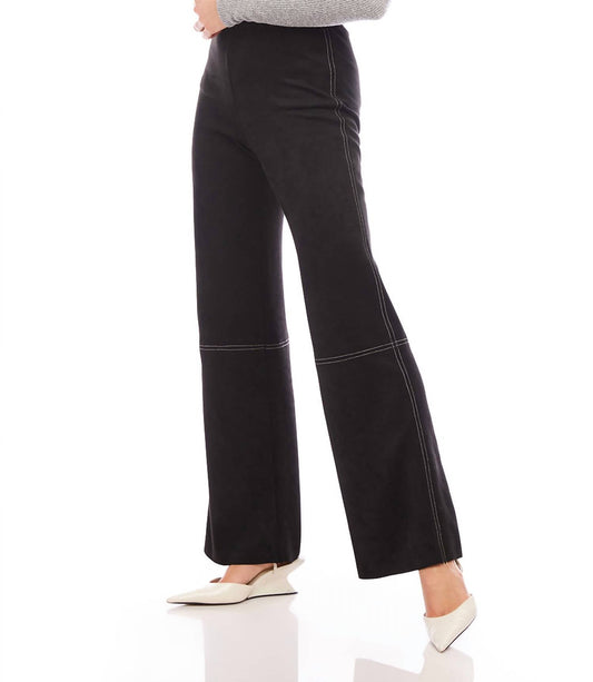 Karen Kane - Women's Faux Suede Stitch Pants - black - clothing - directbrandpartner