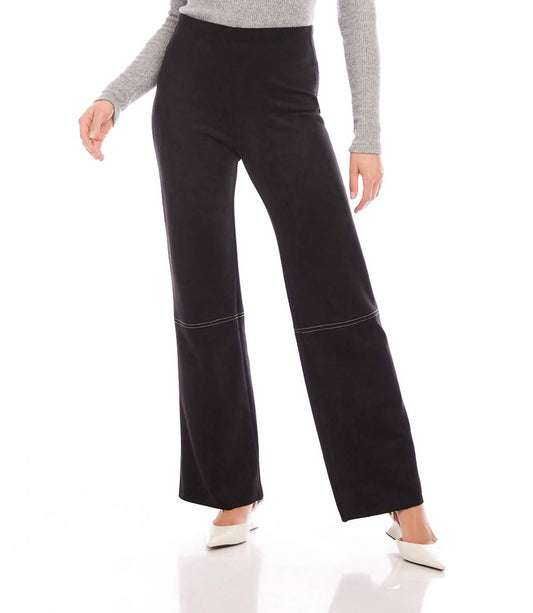 Karen Kane - Women's Faux Suede Stitch Pants - black - clothing - directbrandpartner