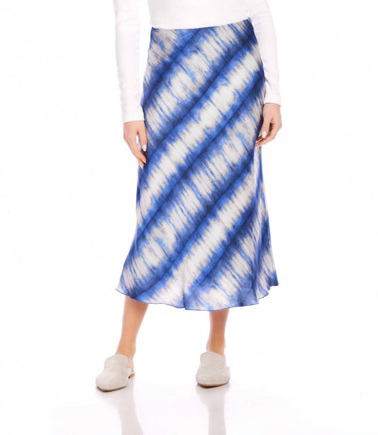 Karen Kane - Women's Satin Bias Cut Midi Skirt - blue - clothing - directbrandpartner